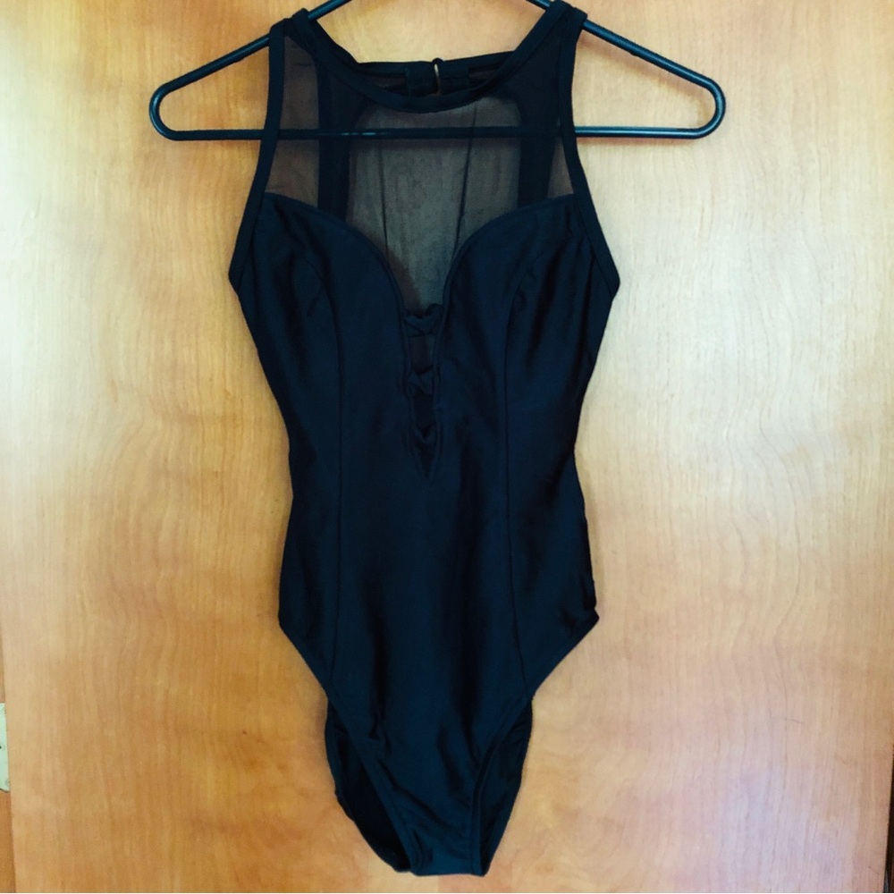 Elegant Black Mesh Jantzen Swimsuit